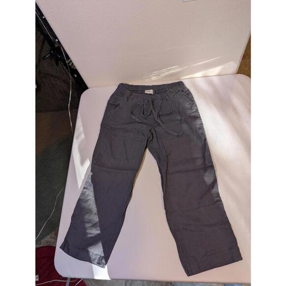allen allen USA Women's Grey Linen Pants Size S - Picture 1 of 7